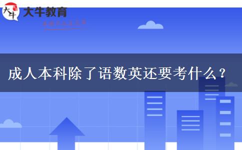 成人本科除了語數(shù)英還要考什么？