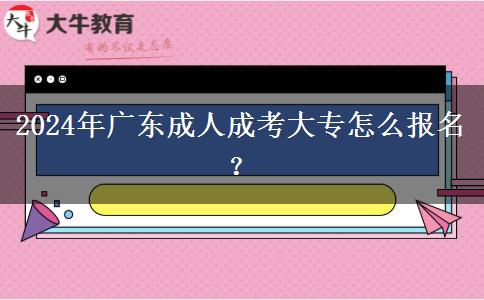 2024年廣東成人成考大專怎么報名？