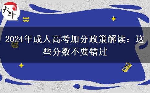 2024成人高考加分政策解讀：這些分?jǐn)?shù)不要錯過