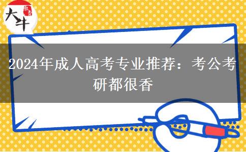 2024年成人高考專業(yè)推薦：考公考研都很香