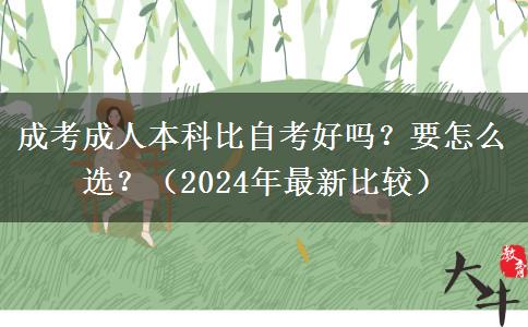 成考成人本科比自考好嗎？要怎么選？（2024年最新比較）