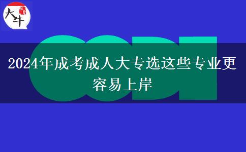 2024成考成人大專選這些專業(yè)更容易上岸