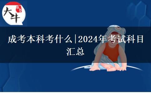 成考本科考什么|2024年考試科目匯總