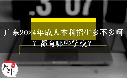 廣東2024年成人本科招生多不多??？都有哪些學(xué)校？