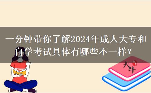 一分鐘帶你了解2024年成人大專和自學(xué)考試具體有哪些不一樣？