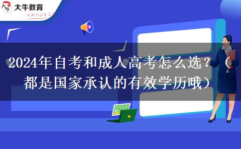 2024年自考和成人高考怎么選？（都是國(guó)家承認(rèn)的有效學(xué)歷哦）