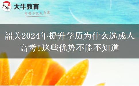 韶關2024年提升學歷為什么選成人高考!這些優(yōu)勢不能不知道