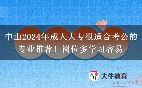 中山2024年成人大專很適合考公的專業(yè)推薦！崗位多學(xué)習(xí)容易