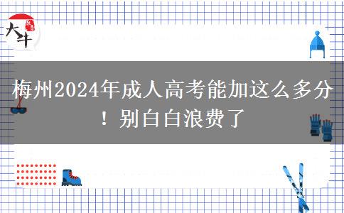 梅州2024年成人高考能加這么多分！別白白浪費(fèi)了