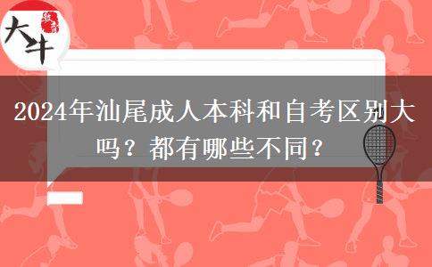 2024年汕尾成人本科和自考區(qū)別大嗎？都有哪些不同？