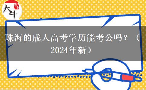 珠海的成人高考學(xué)歷能考公嗎？（2024年新）