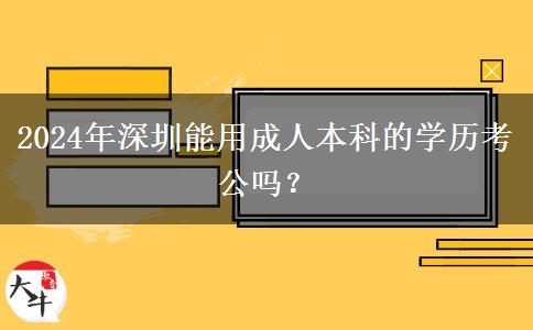 2024年深圳能用成人本科的學(xué)歷考公嗎？