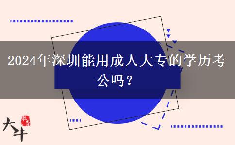 2024年深圳能用成人大專的學歷考公嗎？