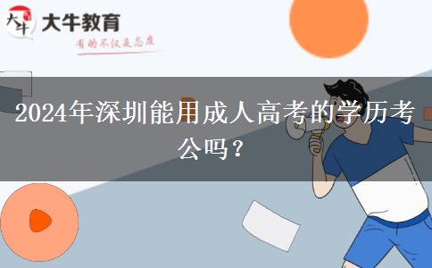 2024年深圳能用成人高考的學(xué)歷考公嗎？