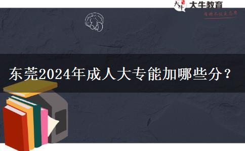 東莞2024年成人大專能加哪些分？