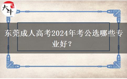 東莞成人高考2024年考公選哪些專業(yè)好？