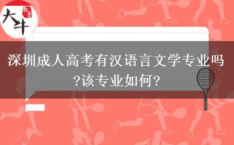 深圳成人高考有漢語言文學專業(yè)嗎?該專業(yè)如何