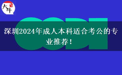 深圳2024年成人本科適合考公的專業(yè)推薦！