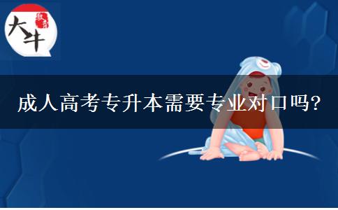 成人高考專升本需要專業(yè)對口嗎?