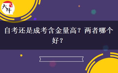 自考還是成考含金量高？?jī)烧吣膫€(gè)好？