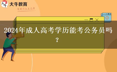 2024年成人高考學(xué)歷能考公務(wù)員嗎？