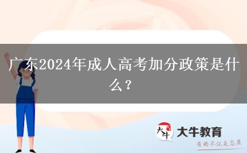 廣東2024年成人高考加分政策是什么？