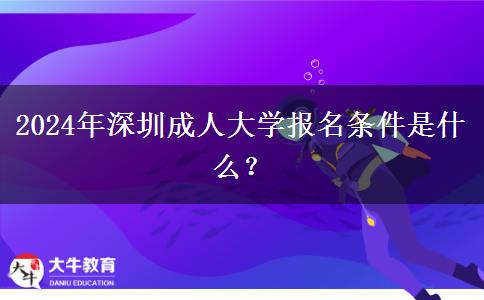 2024年深圳成人大學報名條件是什么？