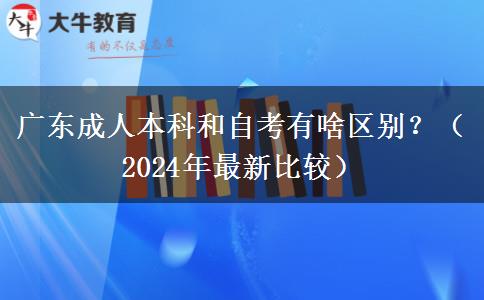 廣東成人本科和自考有啥區(qū)別？（2024年最新比較）