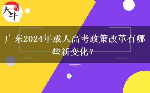 廣東2024年成人高考政策改革有哪些新變化？