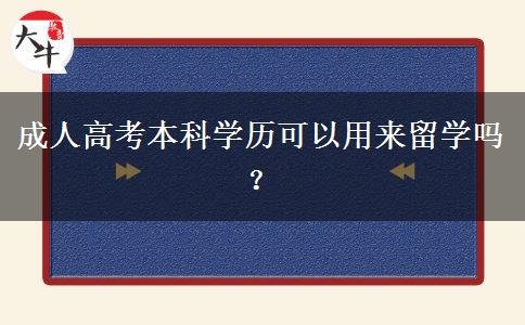 成人高考本科學(xué)歷可以用來留學(xué)嗎？