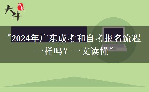 2024年廣東成考和自考報名流程一樣嗎？一文讀懂