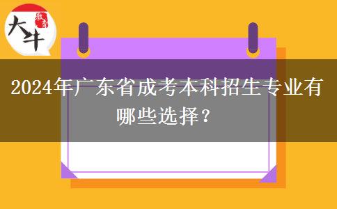 2024年廣東省成考本科招生專業(yè)有哪些選擇？