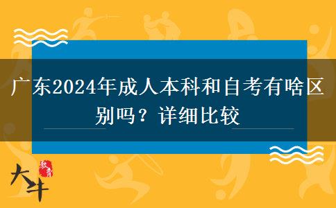 廣東2024年成人本科和自考有啥區(qū)別嗎？詳細(xì)比較