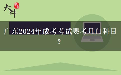 廣東2024年成考考試要考幾門科目？