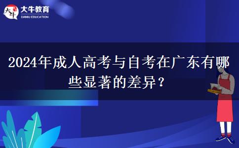 2024年成人高考與自考在廣東有哪些顯著的差異？