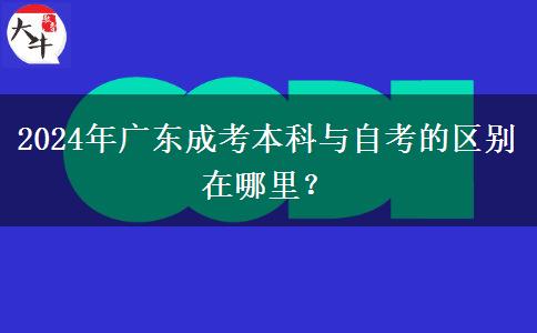 2024年廣東成考本科與自考的區(qū)別在哪里？