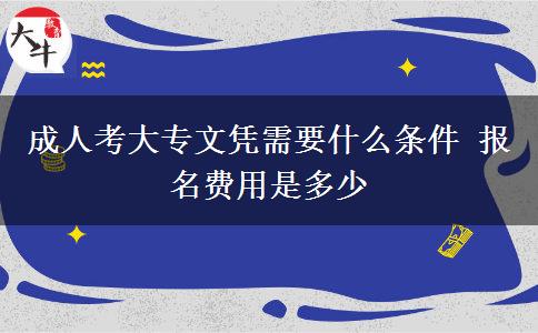 成人考大專文憑需要什么條件 報(bào)名費(fèi)用是多少