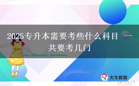 2025專升本需要考些什么科目 一共要考幾門