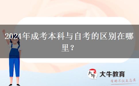 2024年成考本科與自考的區(qū)別在哪里？