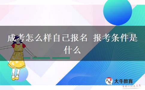 成考怎么樣自己報名 報考條件是什么