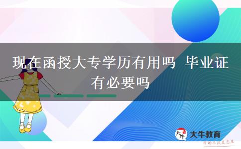 現(xiàn)在函授大專學(xué)歷有用嗎 畢業(yè)證有必要嗎