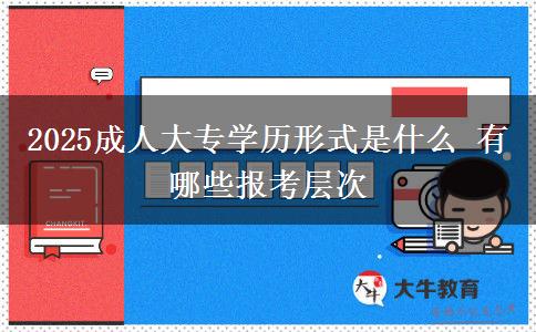 2025成人大專學(xué)歷形式是什么 有哪些報(bào)考層次