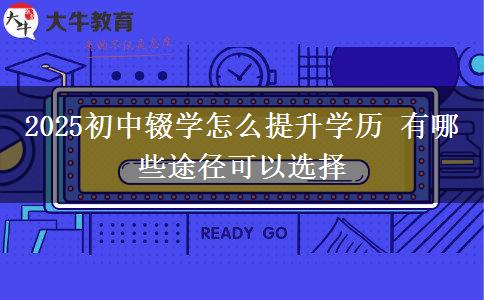 2025初中輟學(xué)怎么提升學(xué)歷 有哪些途徑可以選擇