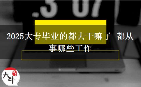 2025大專畢業(yè)的都去干嘛了 都從事哪些工作