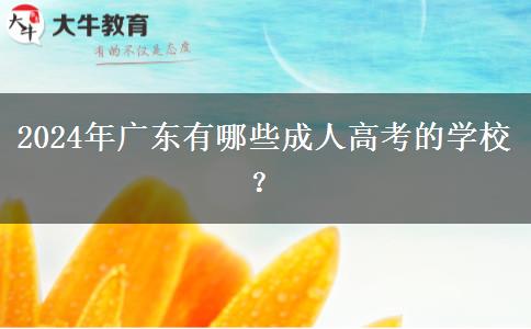 2024年廣東有哪些成人高考的學(xué)校？