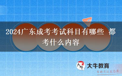 2024廣東成考考試科目有哪些 都考什么內(nèi)容