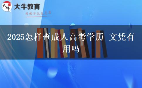 2025怎樣查成人高考學(xué)歷 文憑有用嗎