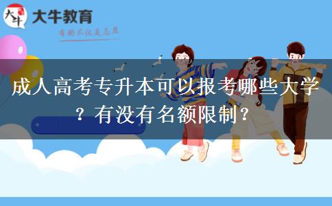 成人高考專升本可以報考哪些大學(xué)？有沒有名額