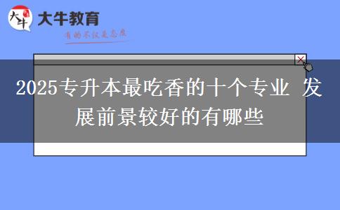 2025專升本最吃香的十個(gè)專業(yè) 發(fā)展前景較好的有哪