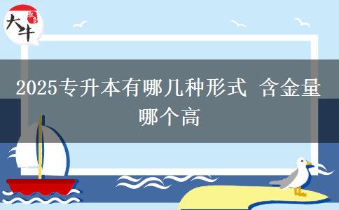 2025專升本有哪幾種形式 含金量哪個高